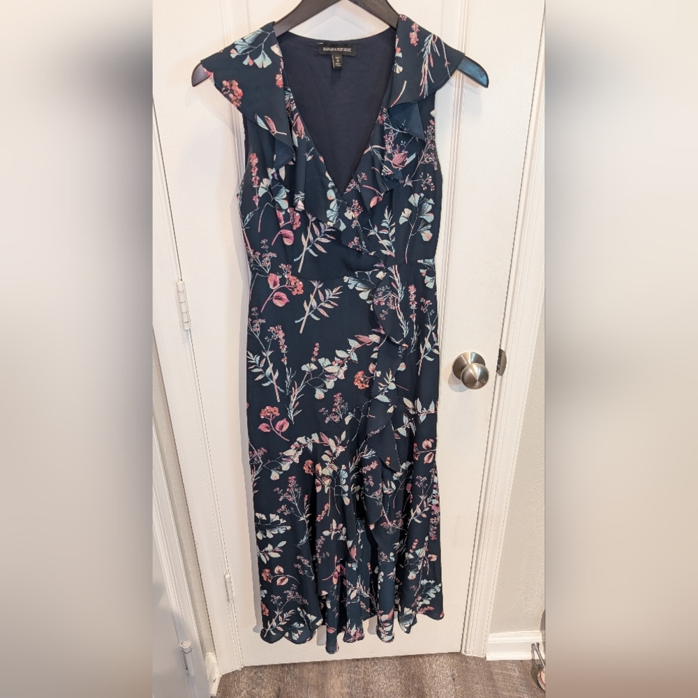 Banana Republic Floral Ruffle Faux Wrap Maxi Dress - 0 Petite